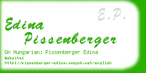 edina pissenberger business card